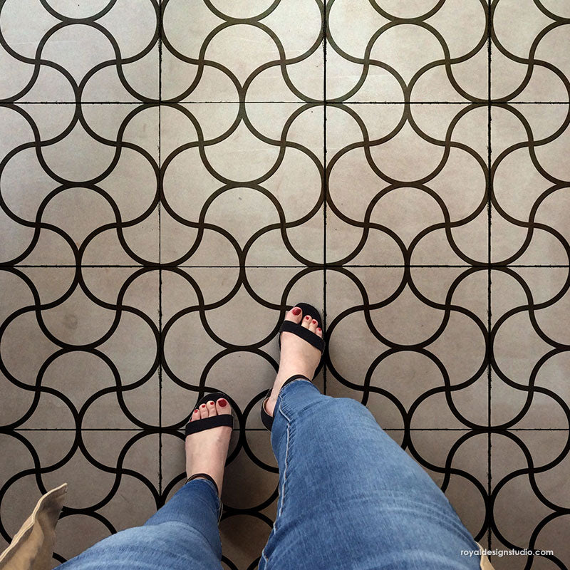 Osaka Scallops Tile Stencil