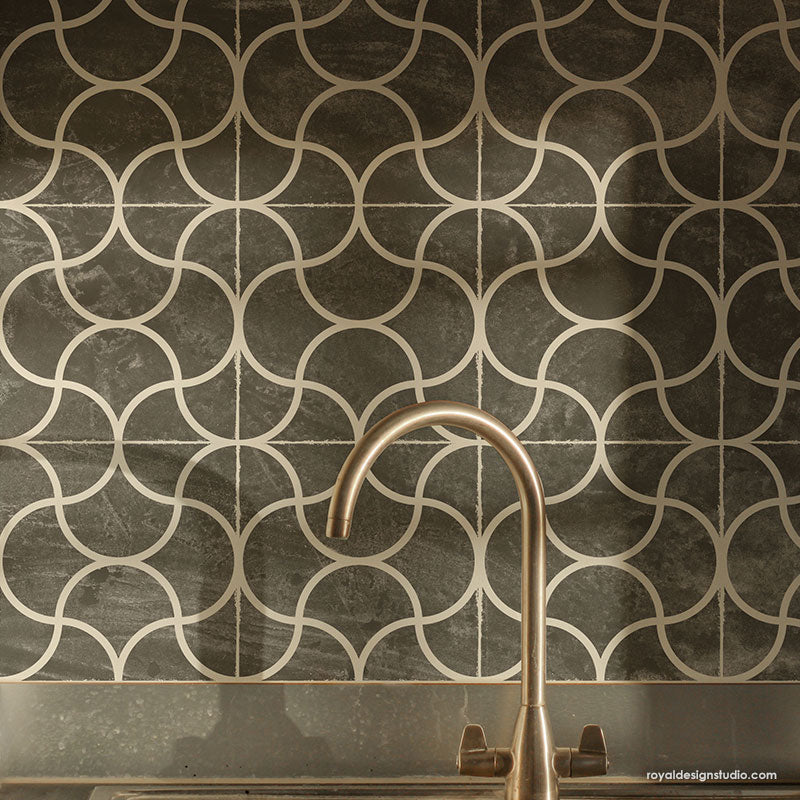 Osaka Scallops Tile Stencil