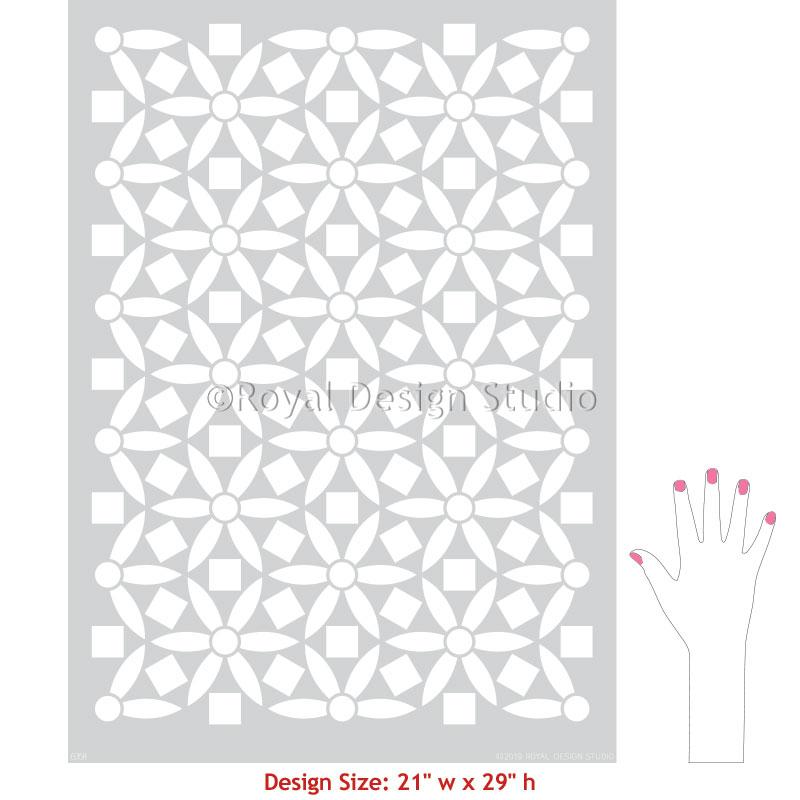 Ranae Geometric Floral Stencil