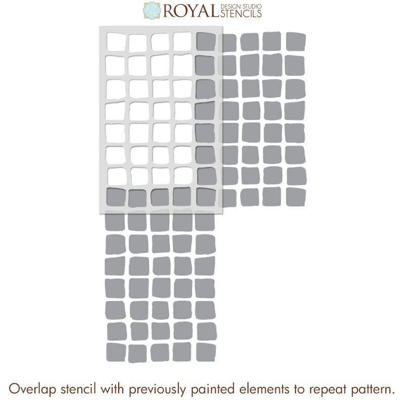 Checked Out Modern Wall Stencil