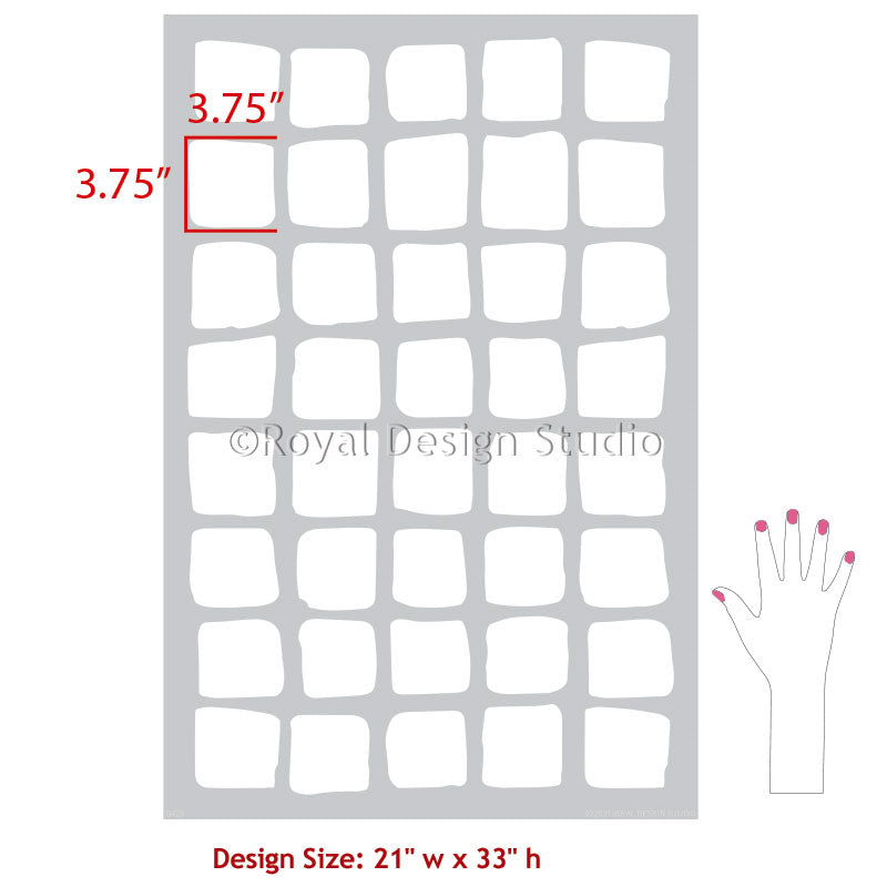 Checked Out Modern Wall Stencil