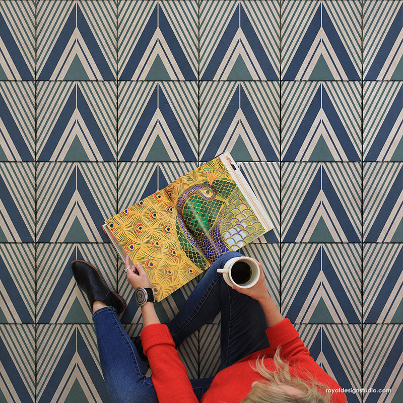 On Point Diamonds Tile Stencil