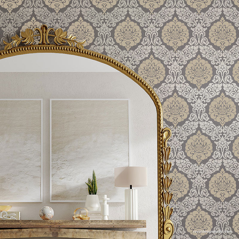 Constance Damask Wall Stencil