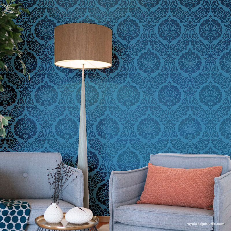 Constance Damask Wall Stencil