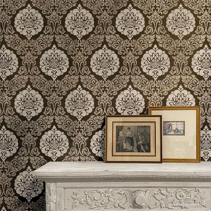 Constance Damask Wall Stencil