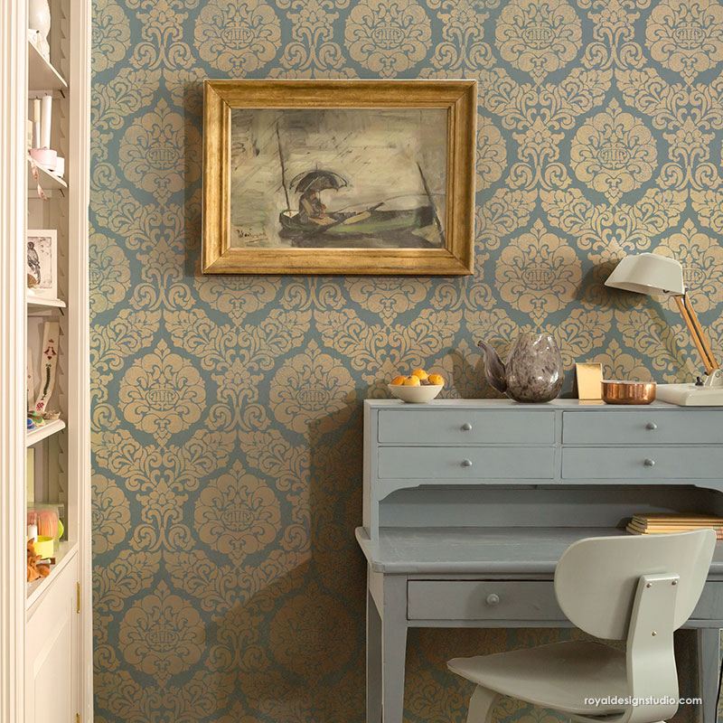 Constance Damask Wall Stencil