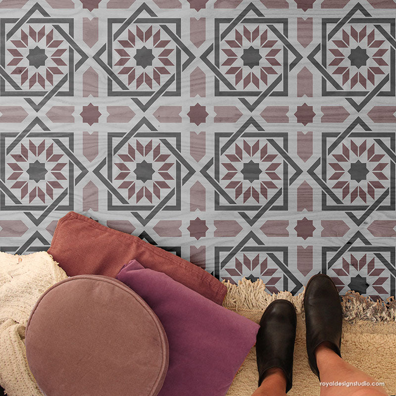 Almeria Allover Tile Stencil