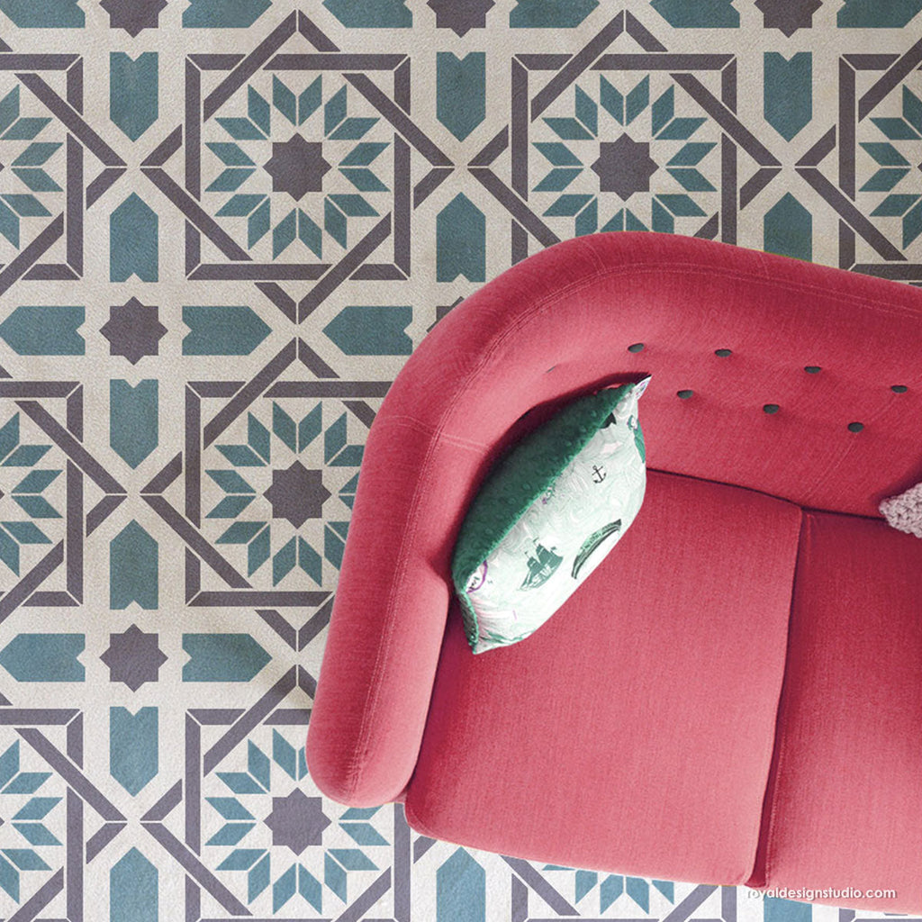 Upscaled Almeria Tile Stencil