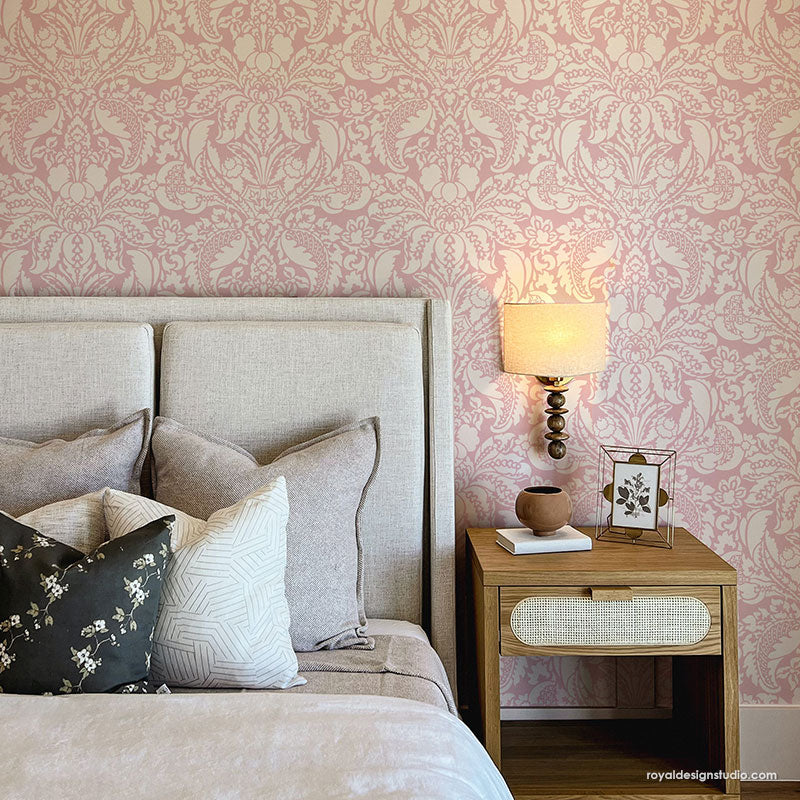 Isadora Damask Wall Stencil