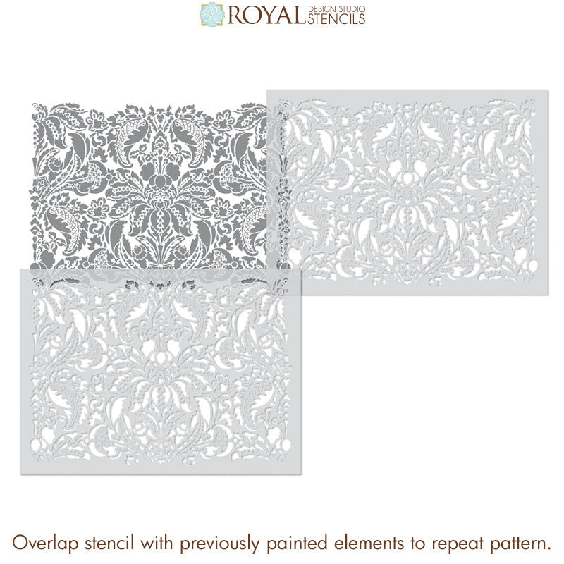 Isadora Damask Wall Stencil