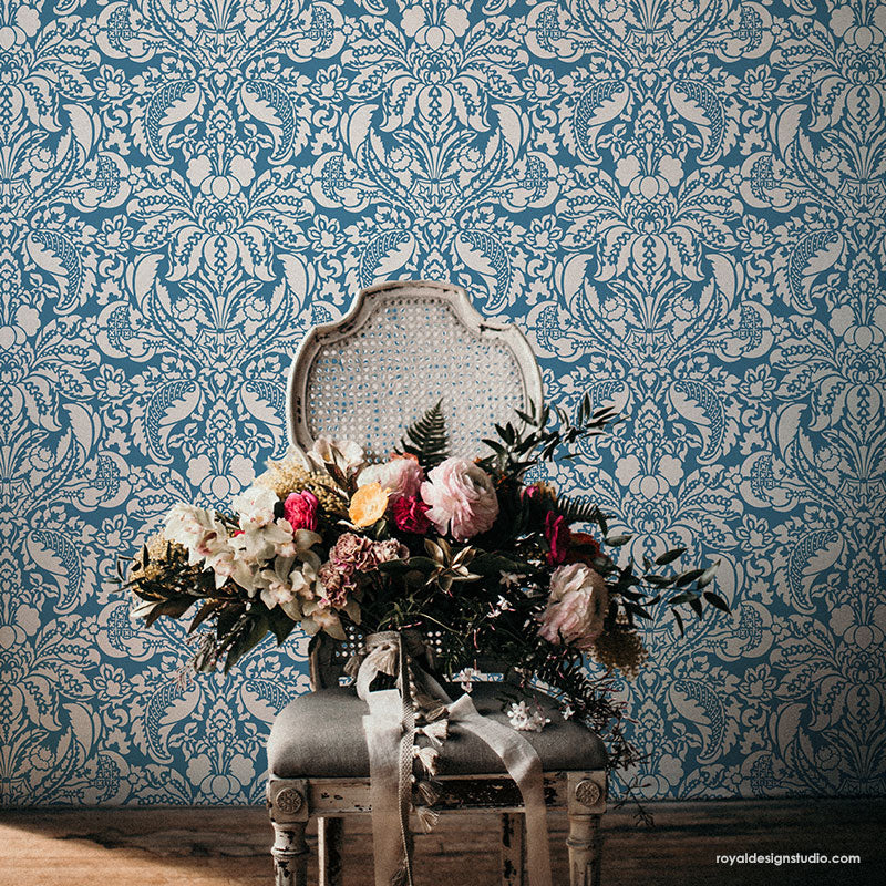 Isadora Damask Wall Stencil