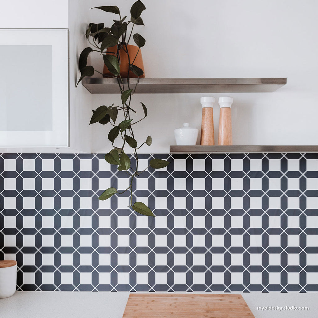 Petite Mosaic Grid Tile Stencil