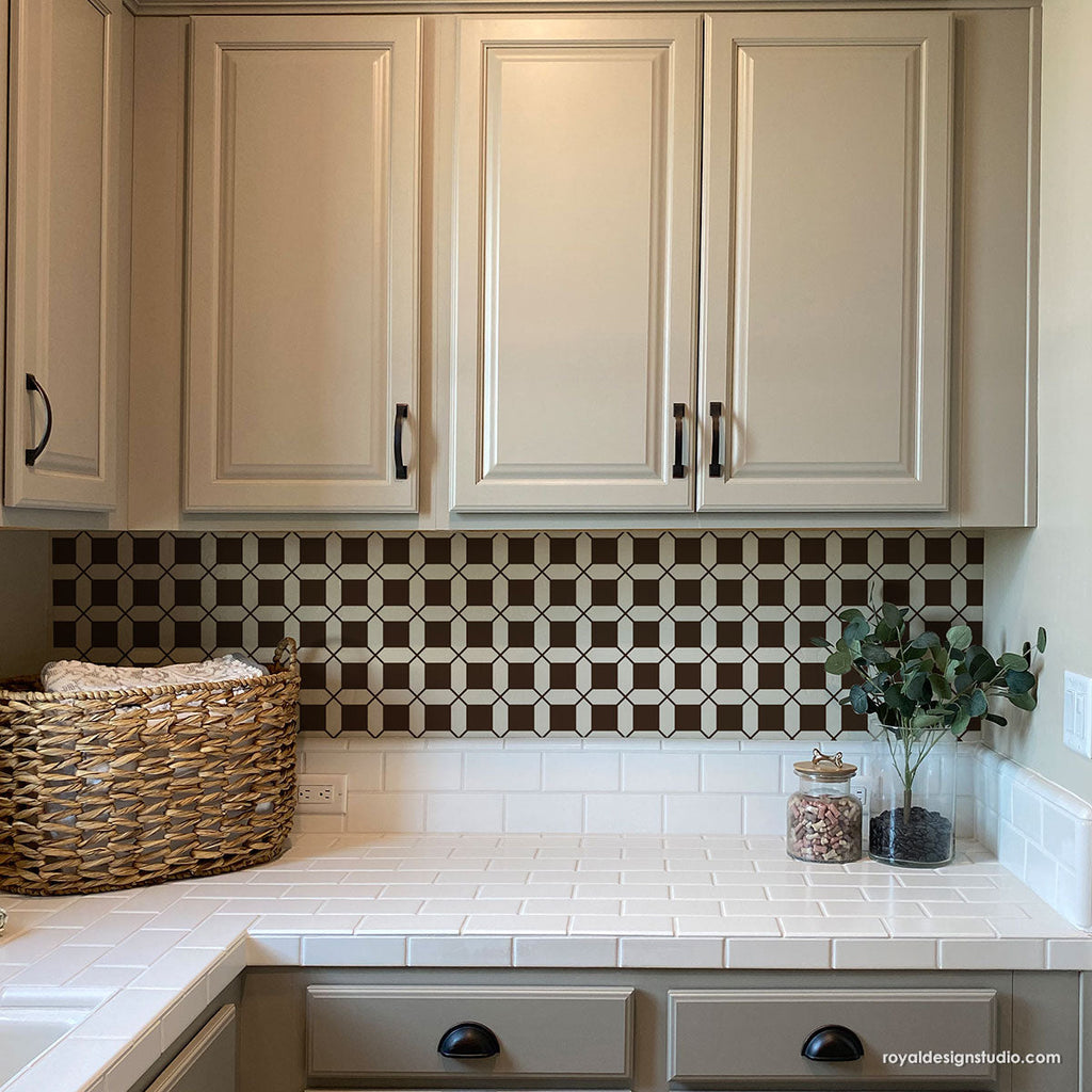 Petite Mosaic Grid Tile Stencil