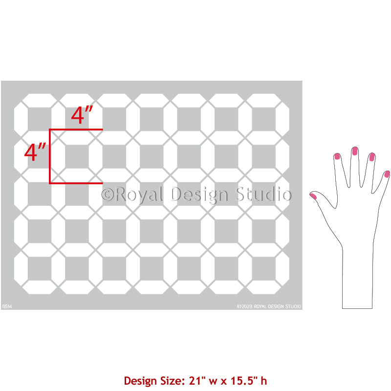 Petite Mosaic Grid Tile Stencil