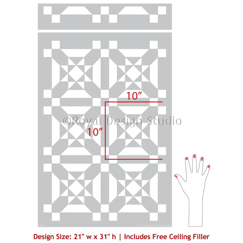 Optica Modern Floor Stencil