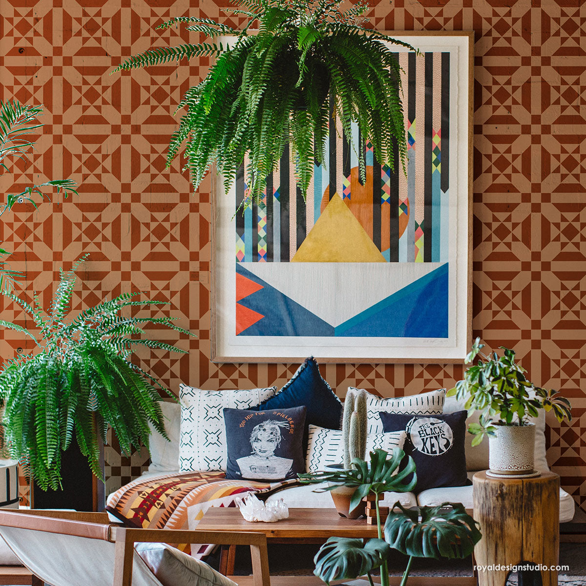 Optica Modern Floor Stencil