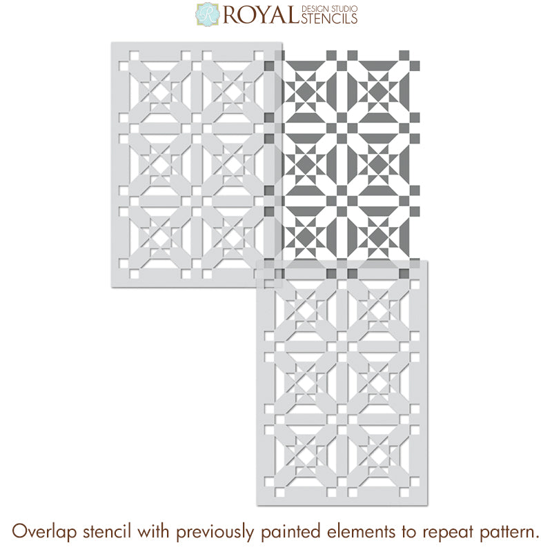 Optica Modern Floor Stencil