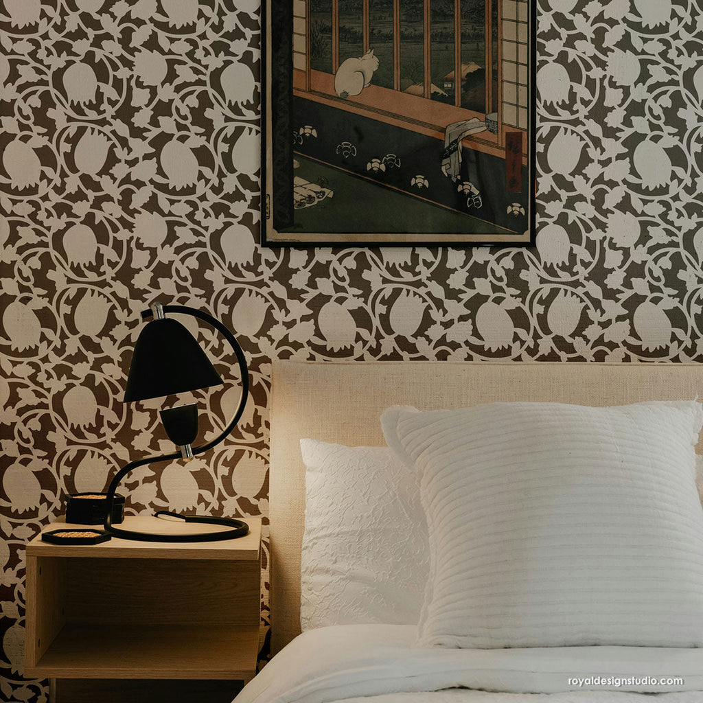 Tulip Block Print Allover Stencil