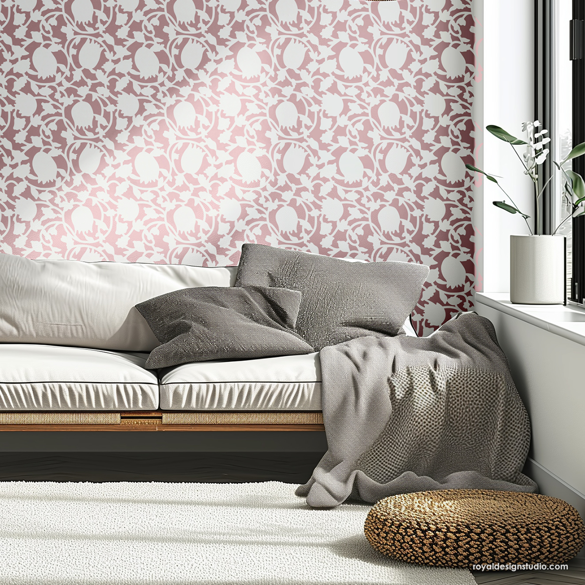 Tulip Block Print Allover Stencil