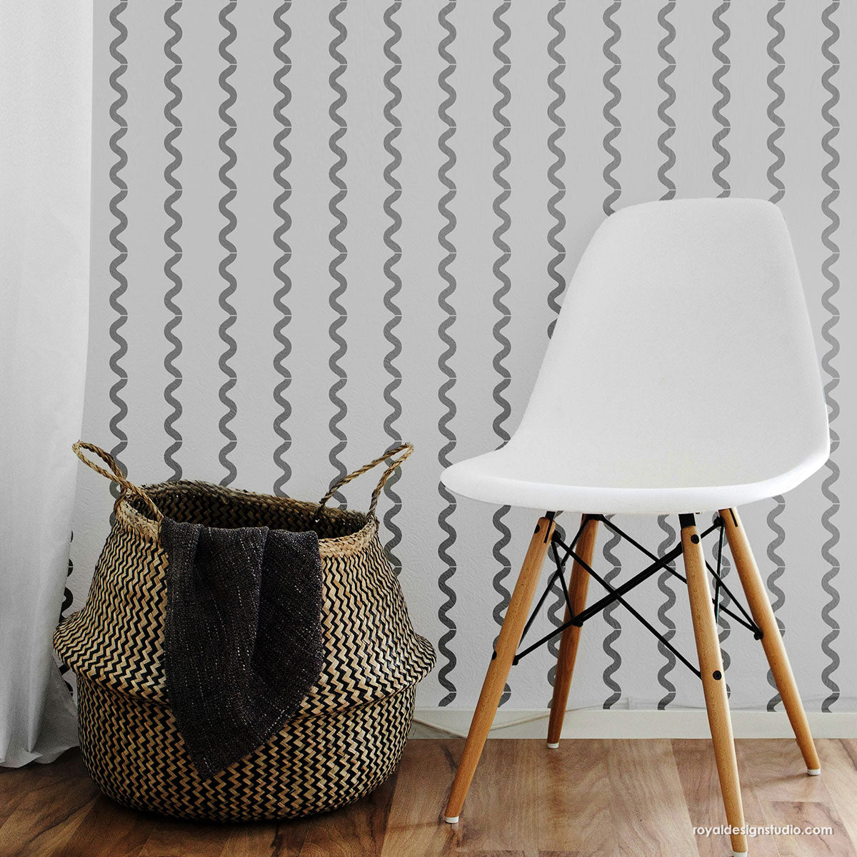 Rick Rack Ribbon Stripe Stencil