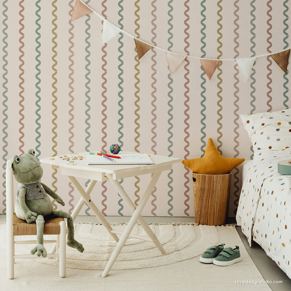 Rick Rack Ribbon Stripe Stencil