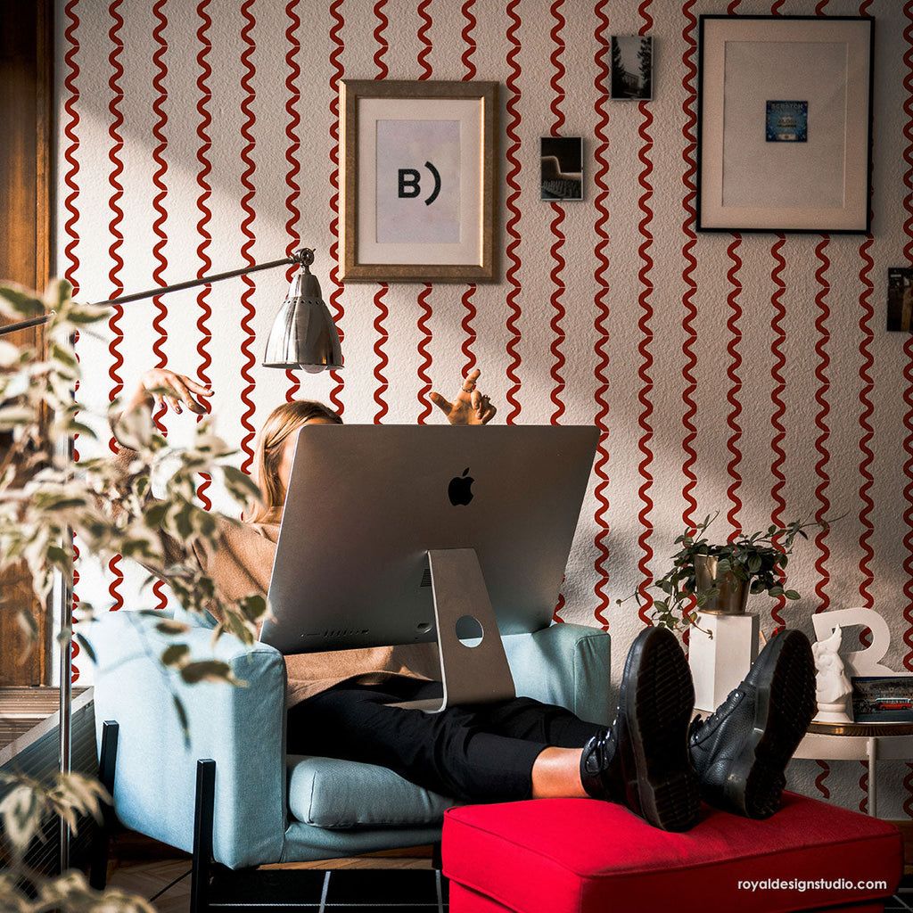 Rick Rack Ribbon Stripe Stencil