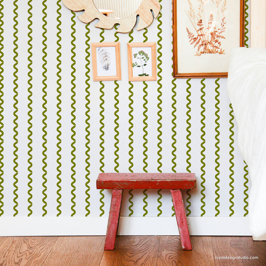 Rick Rack Ribbon Stripe Stencil