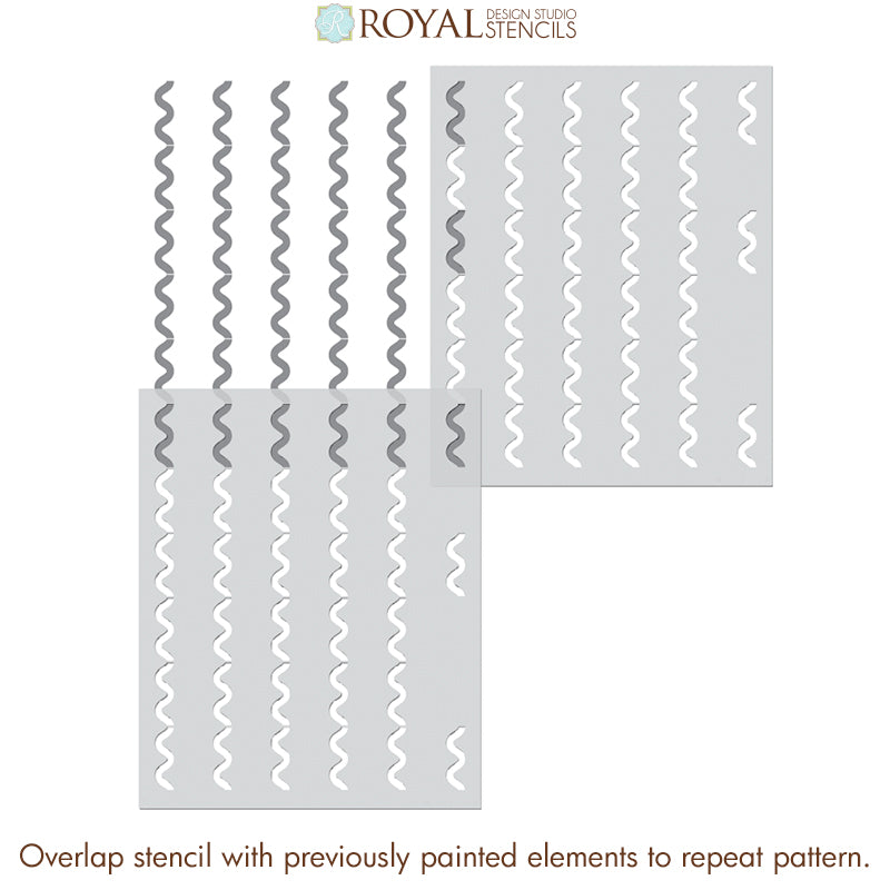 Rick Rack Ribbon Stripe Stencil