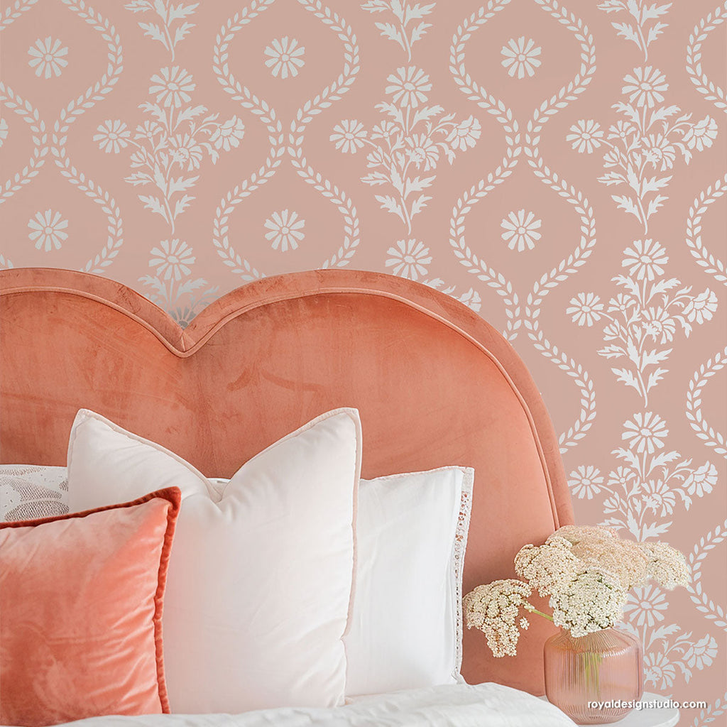 Summer Field Cottage Wall Stencil