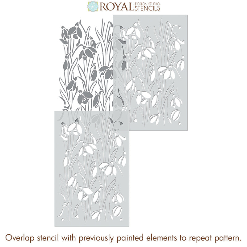 Crocus Bloom Art Nouveau Wall Stencil