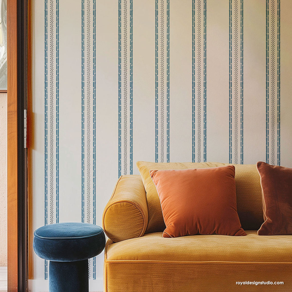 Liam Stripe Wall Stencil