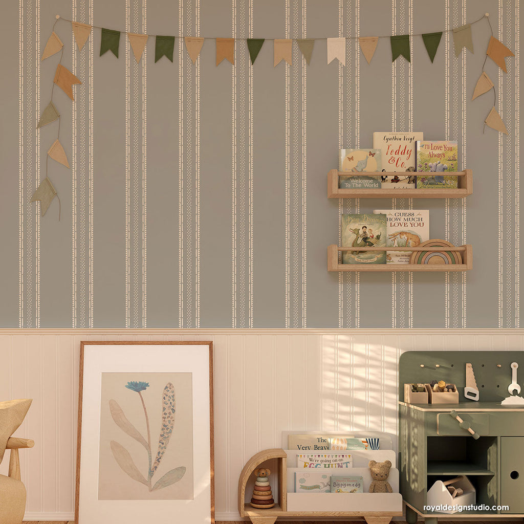Liam Stripe Wall Stencil