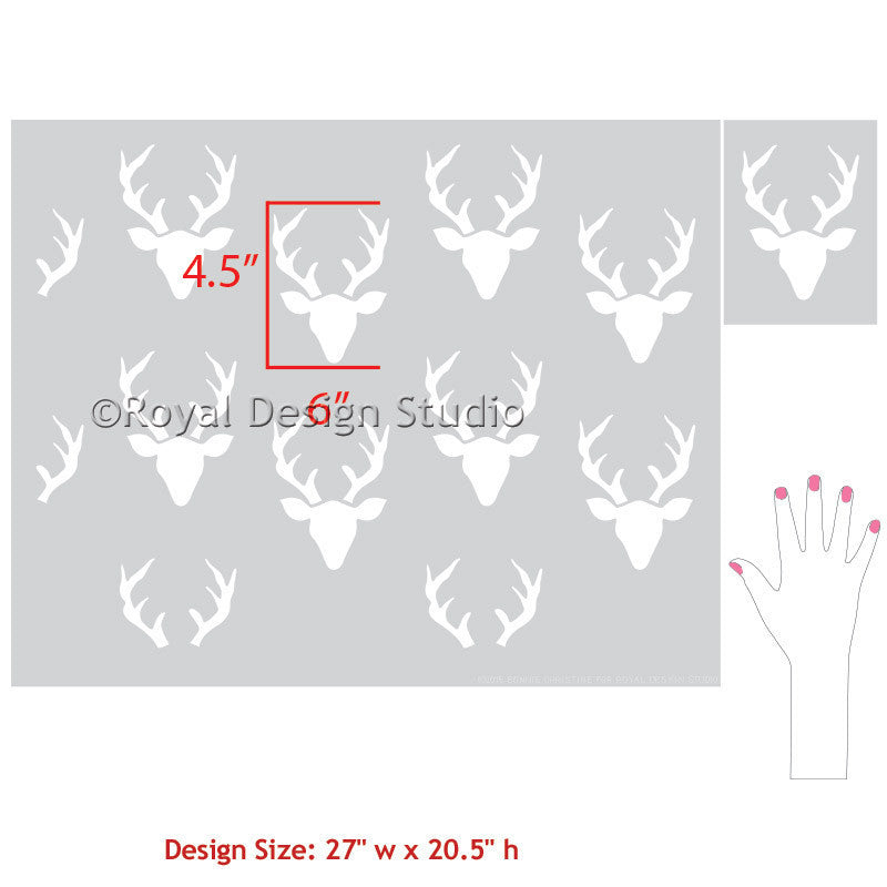 Buck Forest Bonnie Christine Wall Stencil