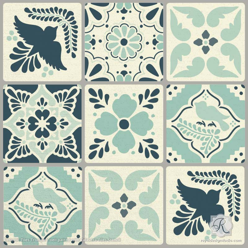 Talavera Tiles Wall & Furniture Stencils