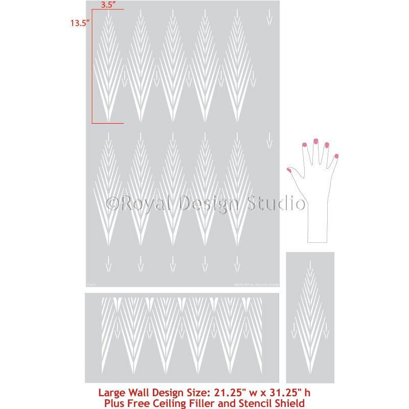 African Plumes Raven + Lily Wall Stencil