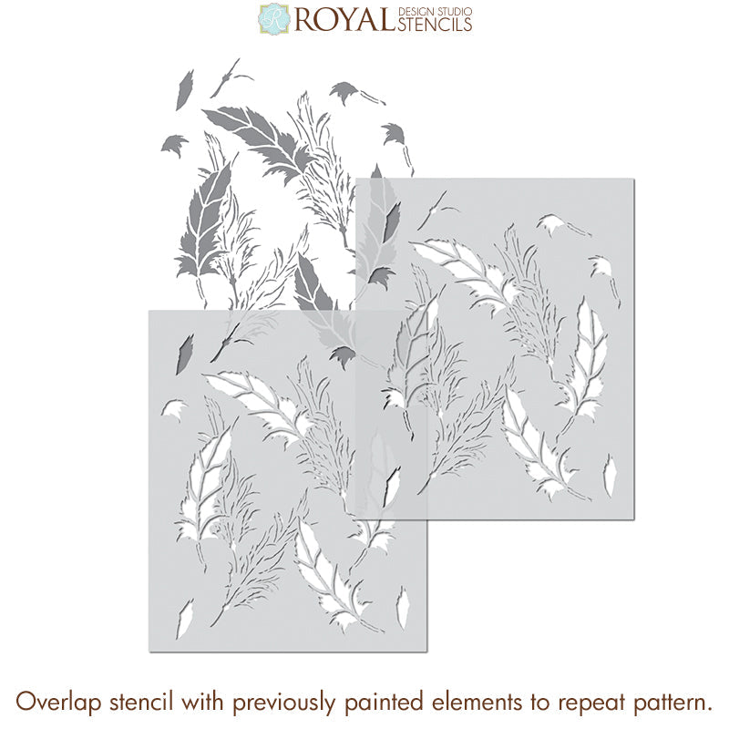 In Flight Feather Raven + Lily Stencil