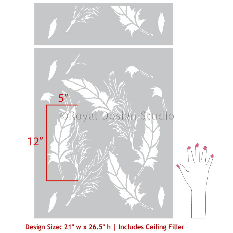 In Flight Feather Raven + Lily Stencil