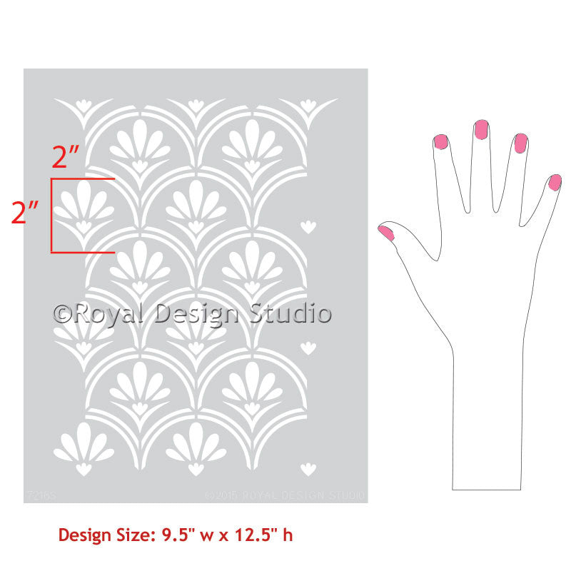 Art Deco Fanfare Raven + Lily Furniture Stencil