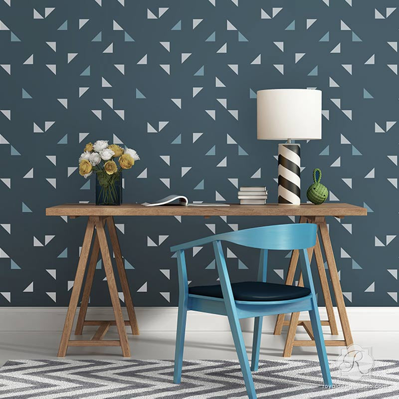 Aztec Triangles Raven + Lily Wall Stencil