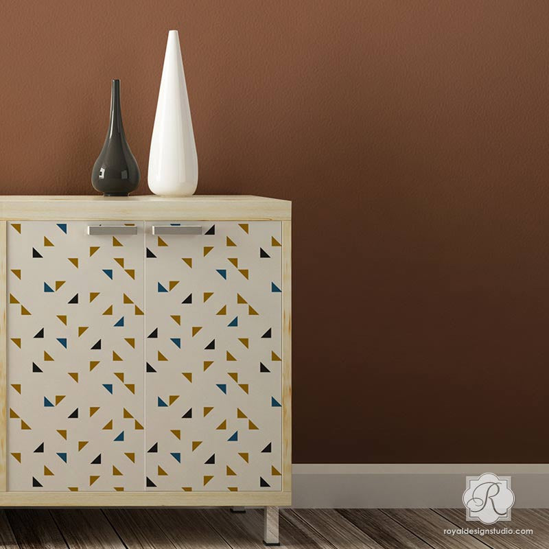 Aztec Triangles Raven + Lily Furniture Stencil