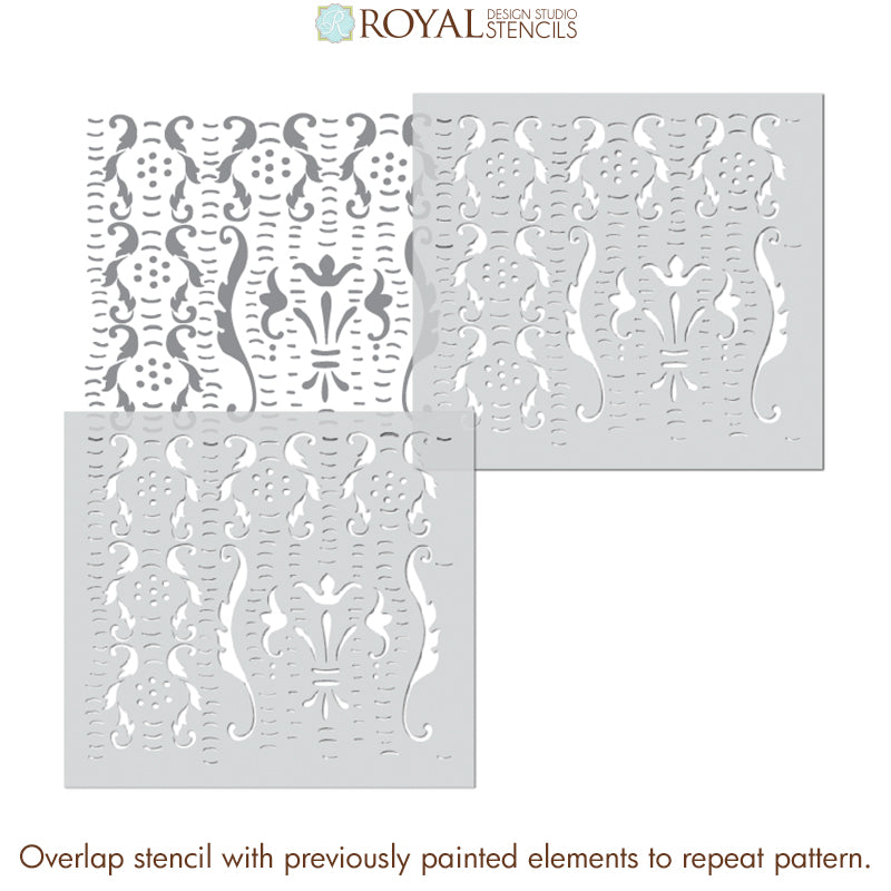 Trinita Alison Woolley Damask Wall Stencil