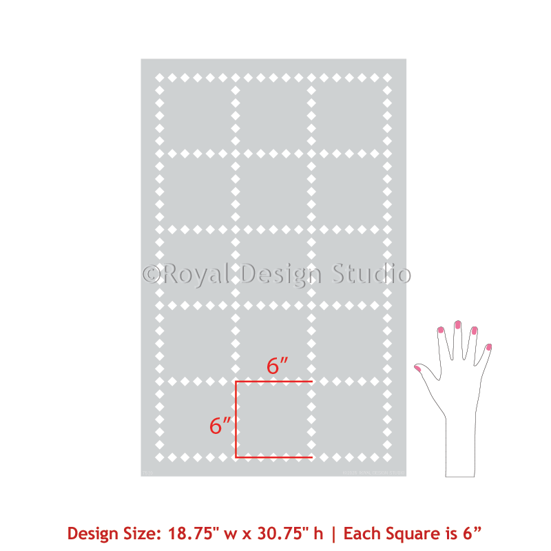 Windowpane Check Wall and Floor Stencil