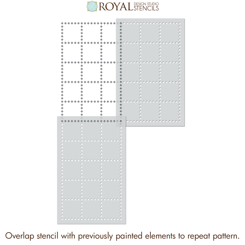 Windowpane Check Wall and Floor Stencil
