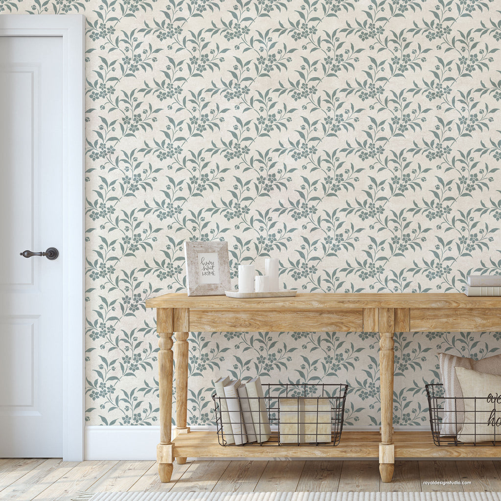 Rachel's Floral Vine Wall Stencil