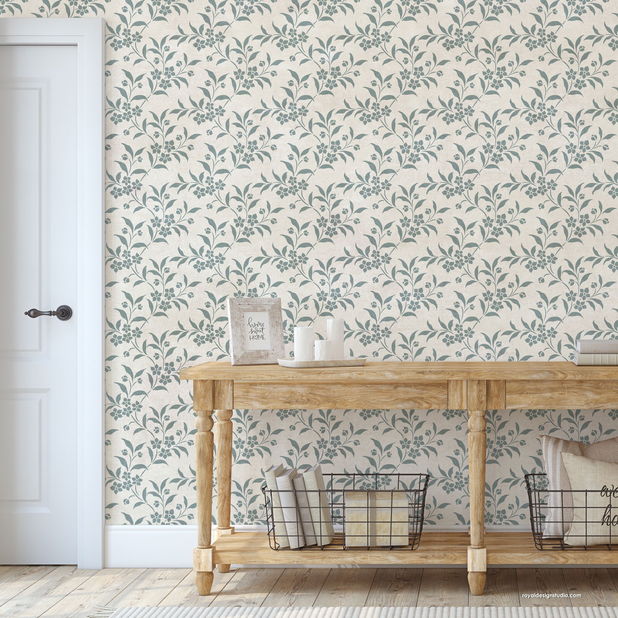 Rachel's Floral Vine Wall Stencil