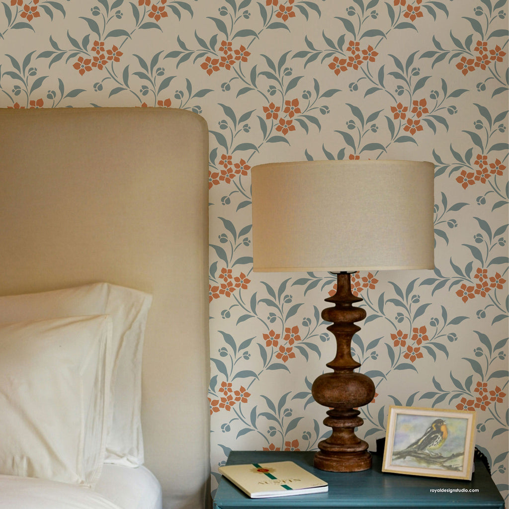 Rachel's Floral Vine Wall Stencil