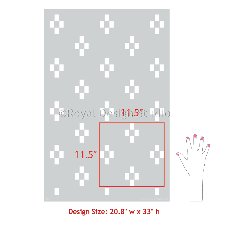 Four Square Check Modern Wall Stencil