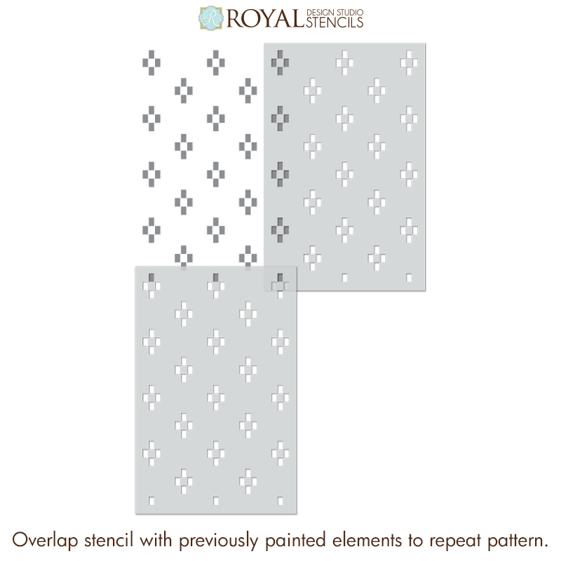 Four Square Check Modern Wall Stencil