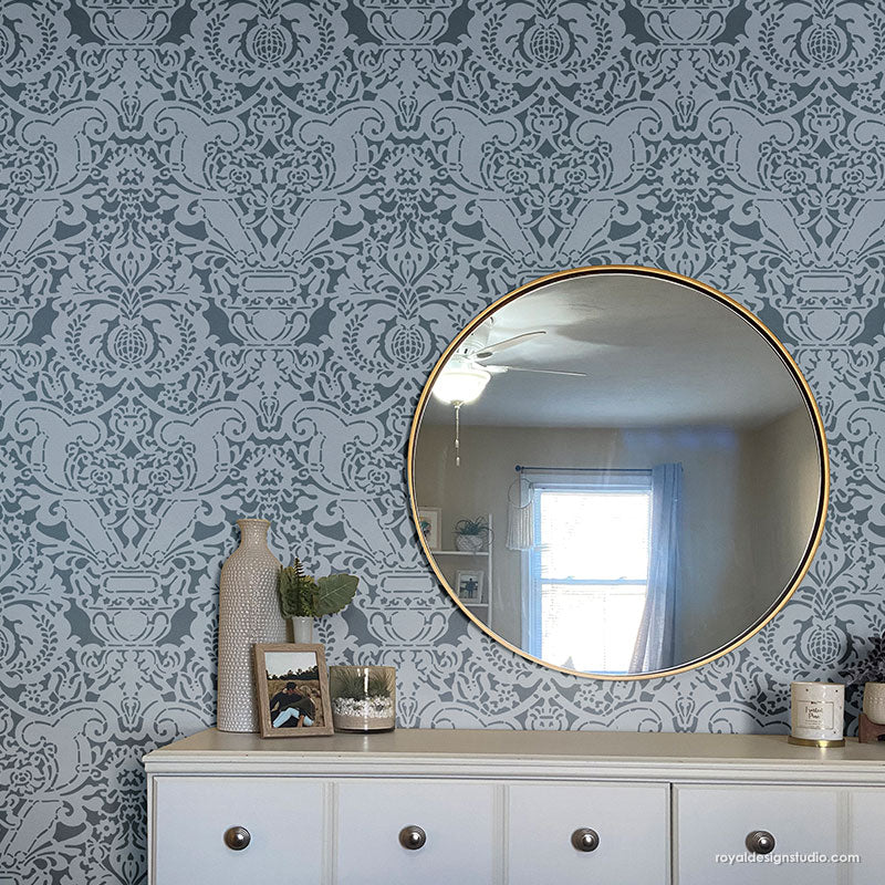 Fortuny Damask Wall Stencil