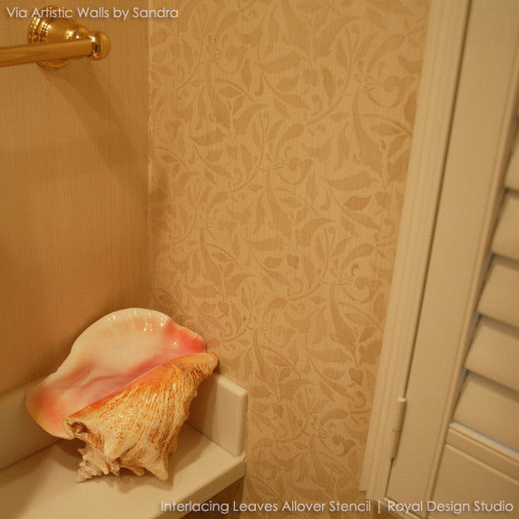 Interlacing Leaves Allover Stencil